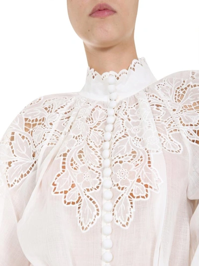 Shop Zimmermann Embroidered Shirt In White