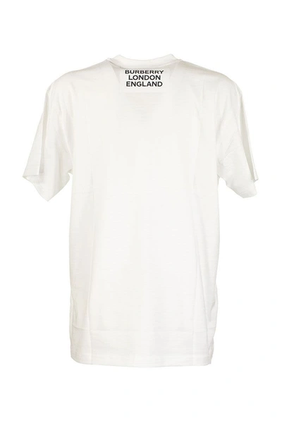 Shop Burberry Montage Print Cotton Oversized T-shirt In White