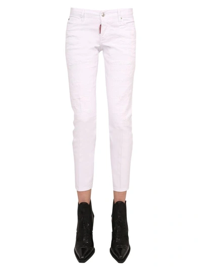 Shop Dsquared2 Jennifer Cropped Jeans In White