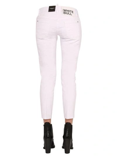 Shop Dsquared2 Jennifer Cropped Jeans In White