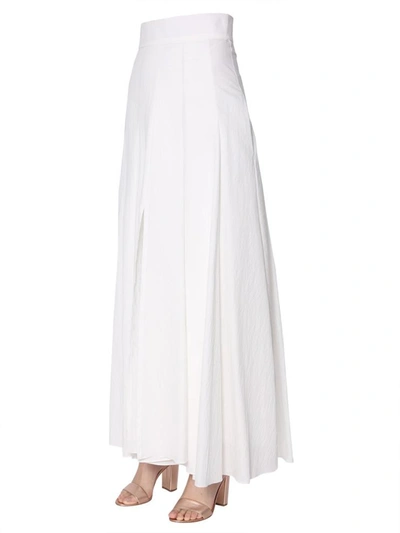 Shop Brunello Cucinelli Long Skirt With Split In Pink