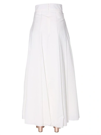 Shop Brunello Cucinelli Long Skirt With Split In Pink