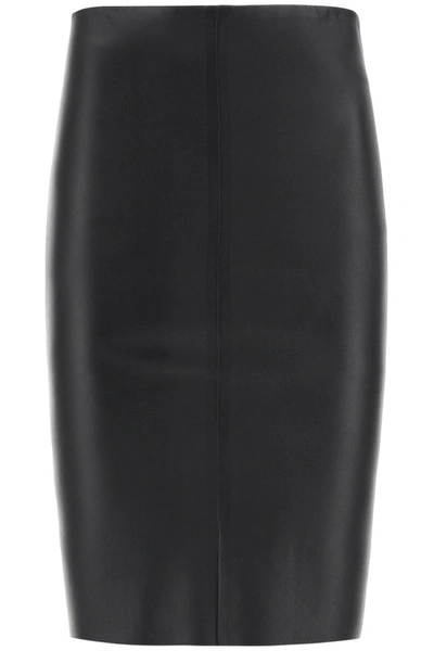 Shop Drome Leather Pencil Skirt In Black