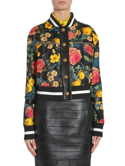 Shop Fausto Puglisi Floral Print Bomber Jacket In Multicolour