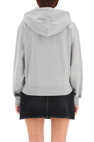 Shop Kenzo Tiger Patch Hoodie In Gris Perle