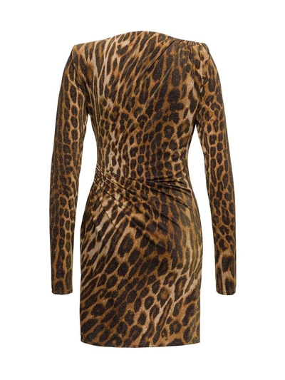 Shop Alexandre Vauthier Leopard Dress In Beige