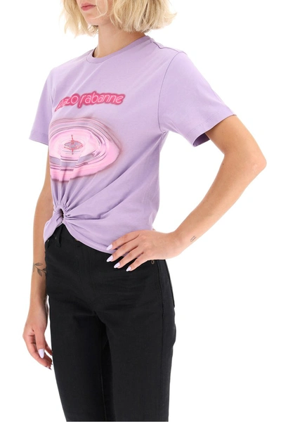 Shop Rabanne Paco  T-shirt With Knot In Purple
