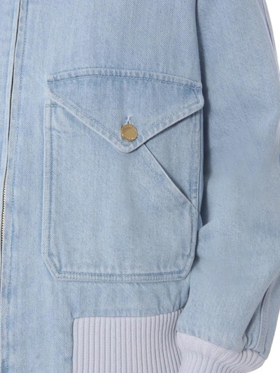 Shop Alberta Ferretti Jacket With Zip In Baby Blue