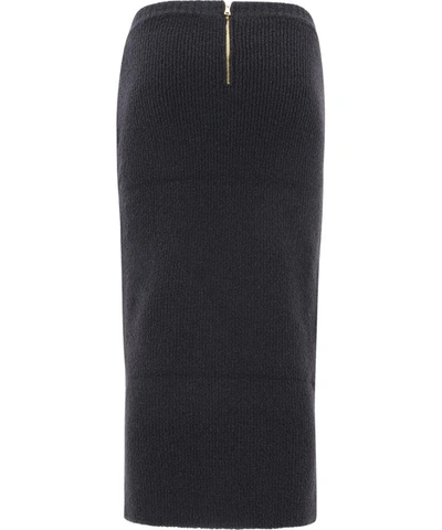 Shop Balmain Wrap Wool Skirt In Black  