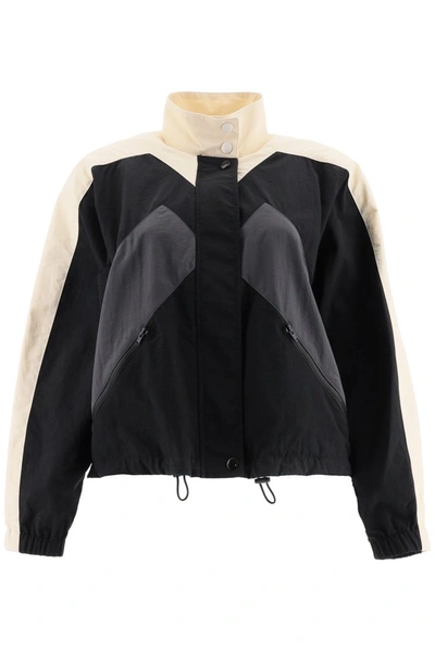 Shop Kenzo Short Windbreaker Jacket With Logo In Noir