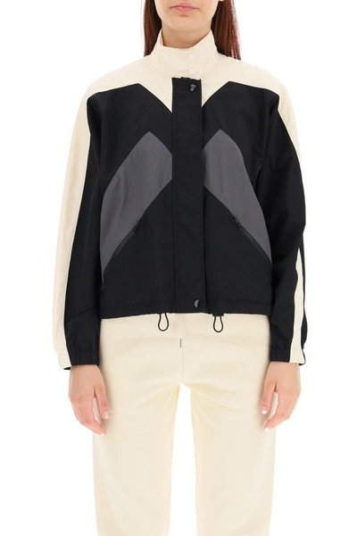 Shop Kenzo Short Windbreaker Jacket With Logo In Noir