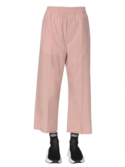 Shop Mm6 Maison Margiela Cropped Pants In Pink