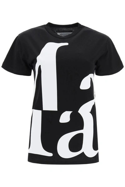 Shop Maison Margiela T-shirt With Marg 'print In Black