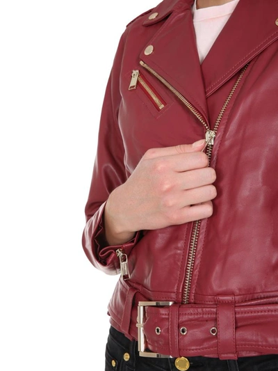 Shop Michael Michael Kors Biker Jacket In Bordeaux