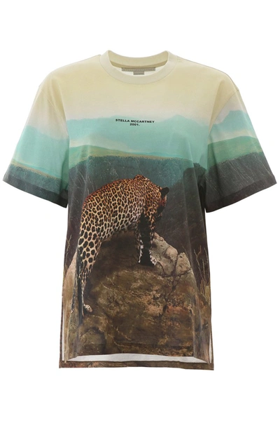 Shop Stella Mccartney Leopard Print T-shirt In Multicolor