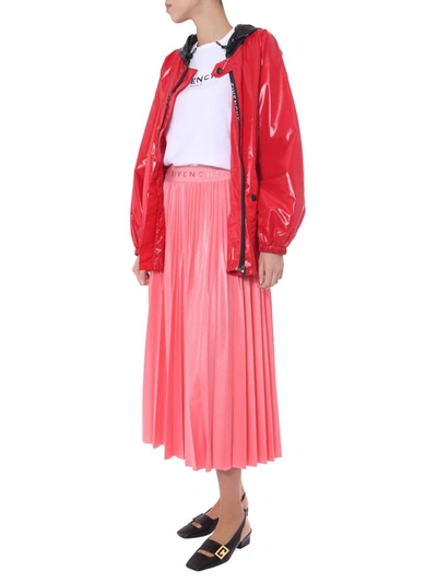 Shop Givenchy Hooded Wind Jacket In Red