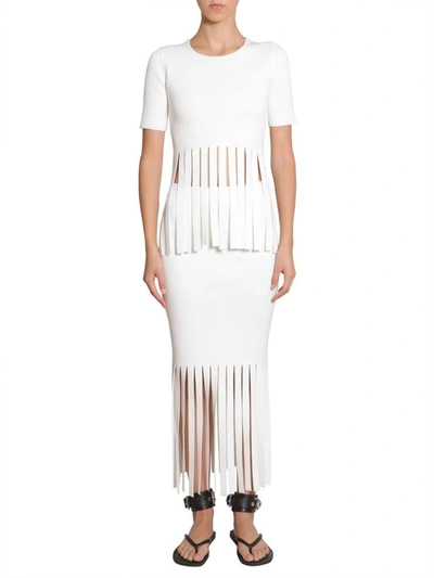 Shop Alexander Wang Fringed T-shirt In White