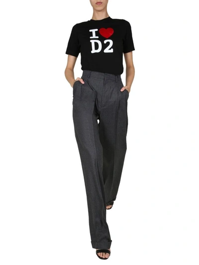 Shop Dsquared2 High Waist Trousers In Grey