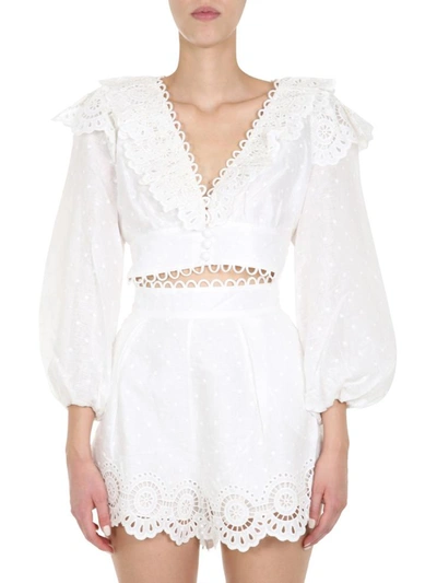 Shop Zimmermann Top Cropped In White