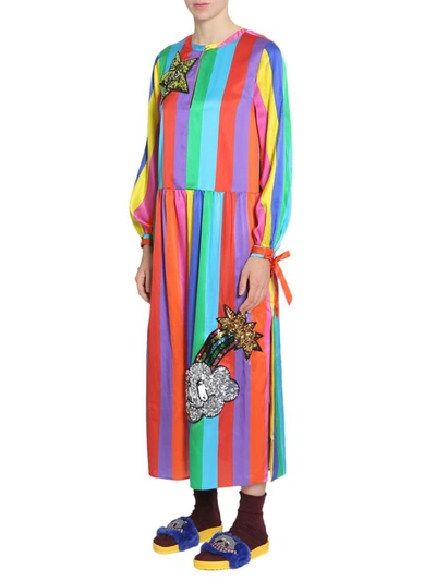 Shop Mira Mikati Silk Blend Rainbow Dress In Multicolour
