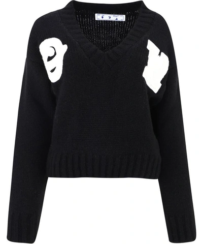 Shop Off-white "logo Intarsio" Sweater In Black  