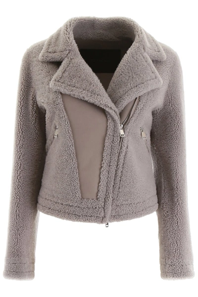 Shop Blancha Shearling Biker Jacket In Irish