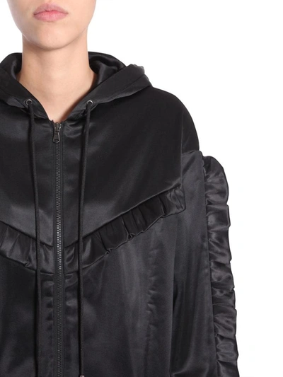 Shop Forte Couture Ruffled Sweatshirt Dress In Black