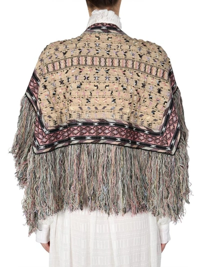 Shop Etro Hood With Fringes In Multicolour