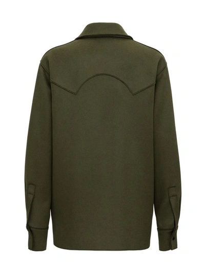 Shop Off-white Boxy Jacket With Off Embroidery In Green