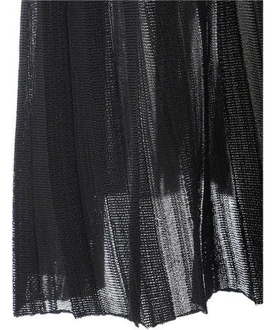 Shop Balmain Pleated Knitted Skirt In Black  