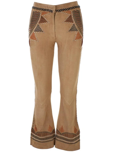 Shop Alberta Ferretti Sand-colored Pants In Beige