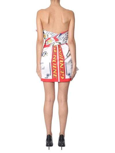 Shop Moschino Bustier Dress In Multicolour