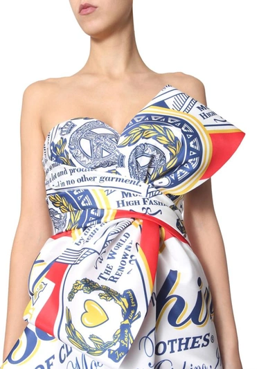 Shop Moschino Bustier Dress In Multicolour