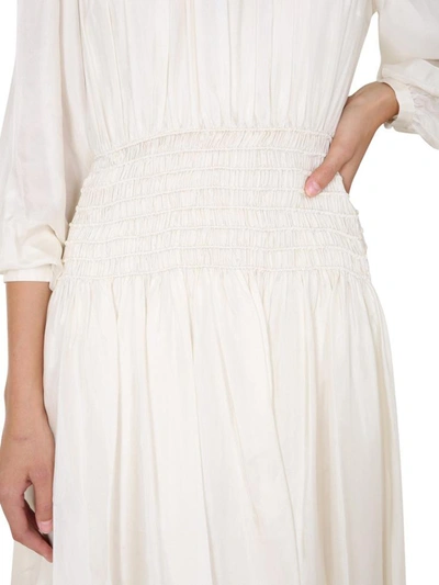 Shop Tory Burch Silk Dress In White