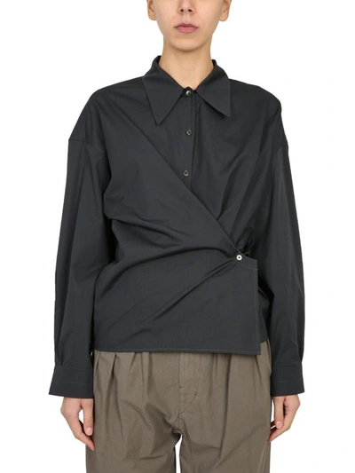 Shop Lemaire Twisted Shirt In Charcoal