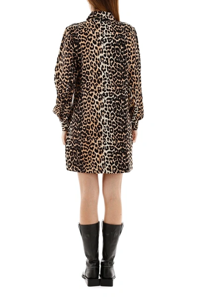 Shop Ganni Leopard Mini Dress