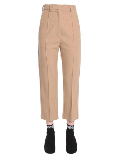 Shop Mm6 Maison Margiela Cropped Trousers In Beige