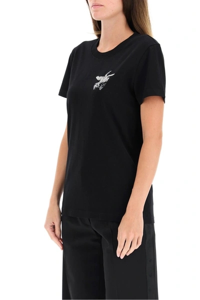 Shop Off-white Arrows Birds Embroidered T-shirt In Black Grey