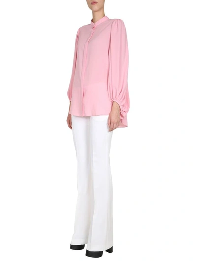 Alexander Mcqueen Pink Draped Sleeve Blouse In Pink