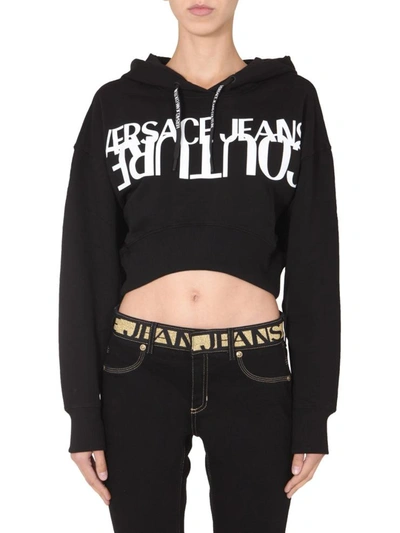 Shop Versace Jeans Couture Hoodie In Black