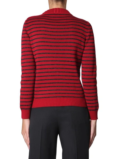 Shop Saint Laurent Crew Neck Sweater In Red