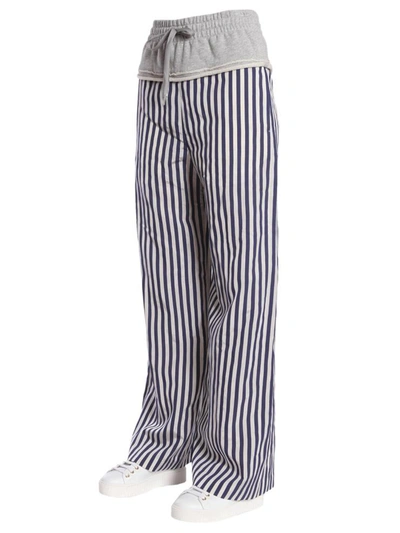 Shop Alexander Wang Striped Wide Leg Trousers In Grey