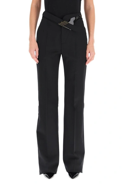 Shop Attico The  Palazzo Trousers With Belt In Black