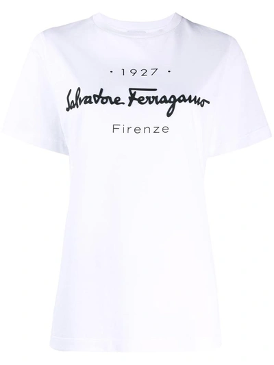 Shop Ferragamo Salvatore  T-shirts And Polos In Bianco