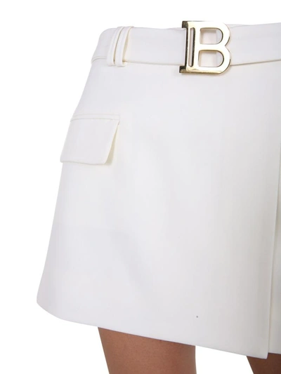 Shop Balmain Skirt With Belt In White