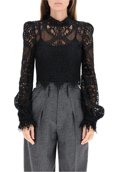 Wandering Lace Top In Black