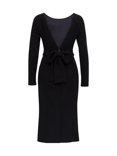Shop Dolce & Gabbana Crepe Midi Dress In Black