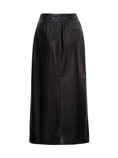 Shop Nanushka Wrap Midi Skirt In Vegan Leather In Black