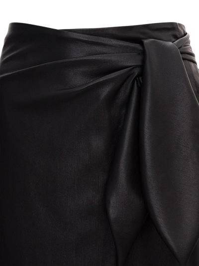 Shop Nanushka Wrap Midi Skirt In Vegan Leather In Black