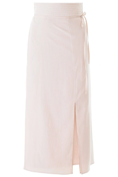 Shop Lemaire Midi Skirt In Light Pink